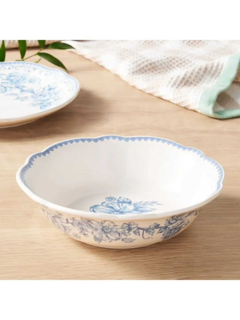 The Pioneer Woman Home Blue Floral Design Agatha Stoneware Cereal Round Bowl